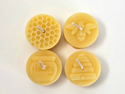 Bee Lights - Set of 4 | Beeswax Tea Light Candles