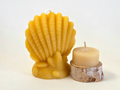Pearlkeeper Clam | Nautical Beeswax Candle