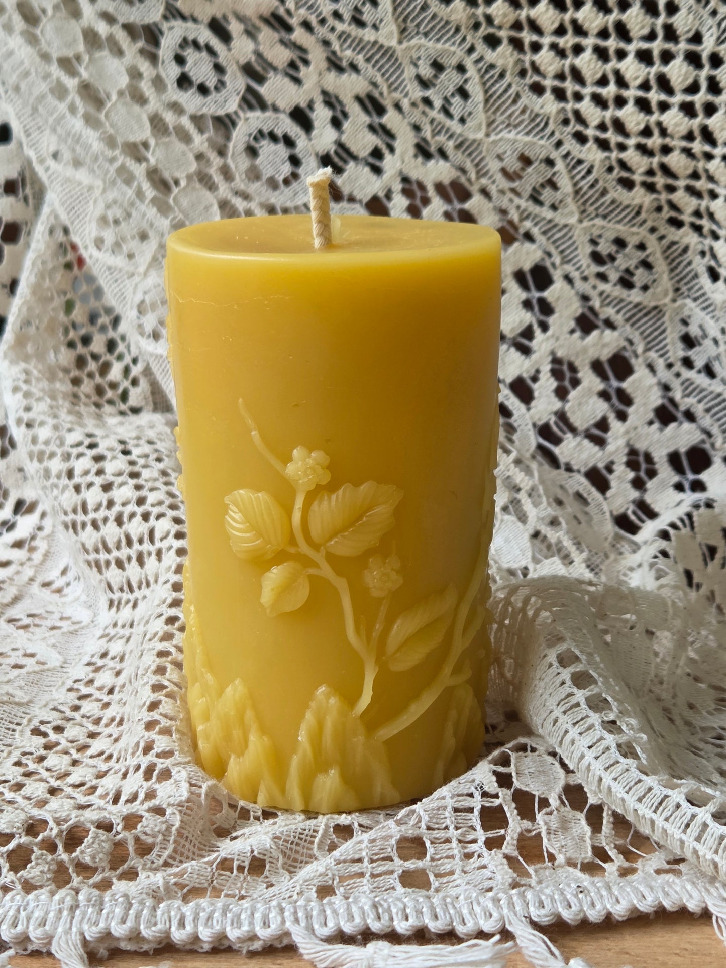 Blackberry Birdsong Pillar | Beeswax Candle