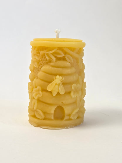 Humming Hives Pillar | Beeswax Candle