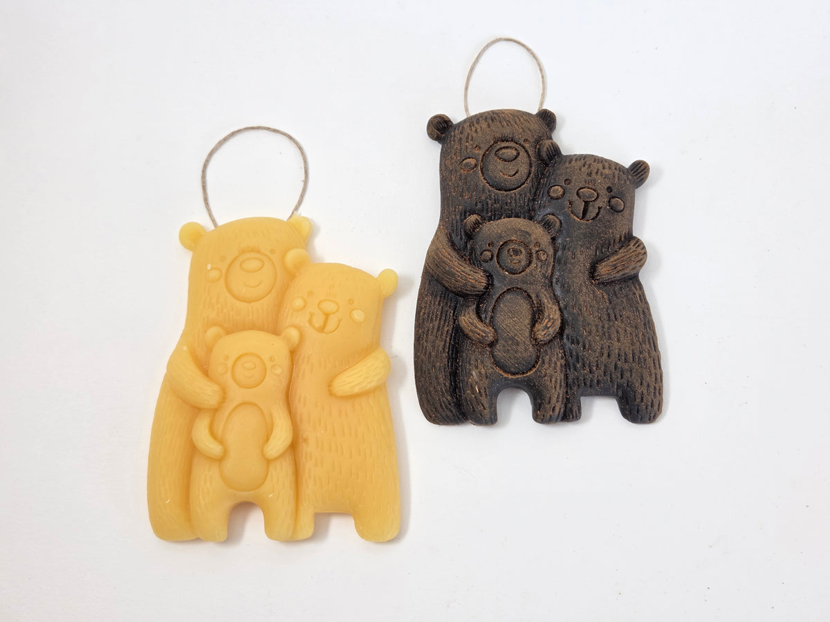Happy Bear Family | Beeswax Ornament