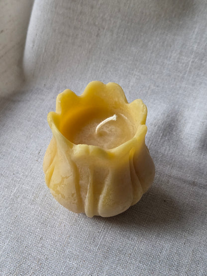 Amish Carved Flower | Floral Beeswax Candle