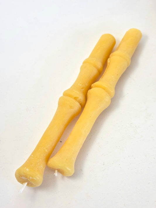 Bone Taper Pair | Beeswax Candles