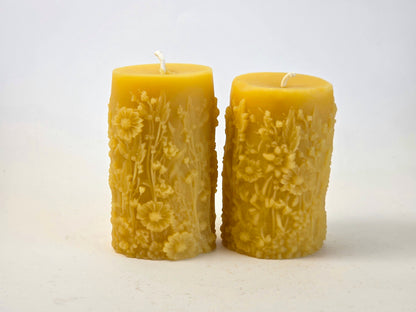 Garden Fairy Pillar | Beeswax Candle