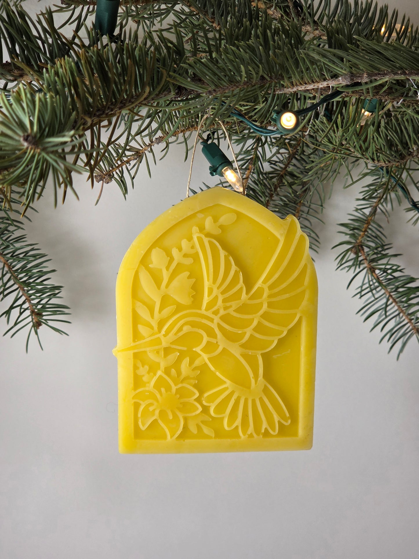 Stained Glass Hummingbird | Beeswax Ornament