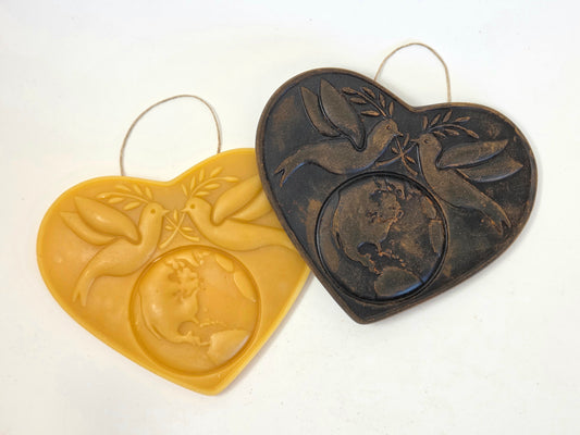 Peace on Earth Heart | Beeswax Ornament