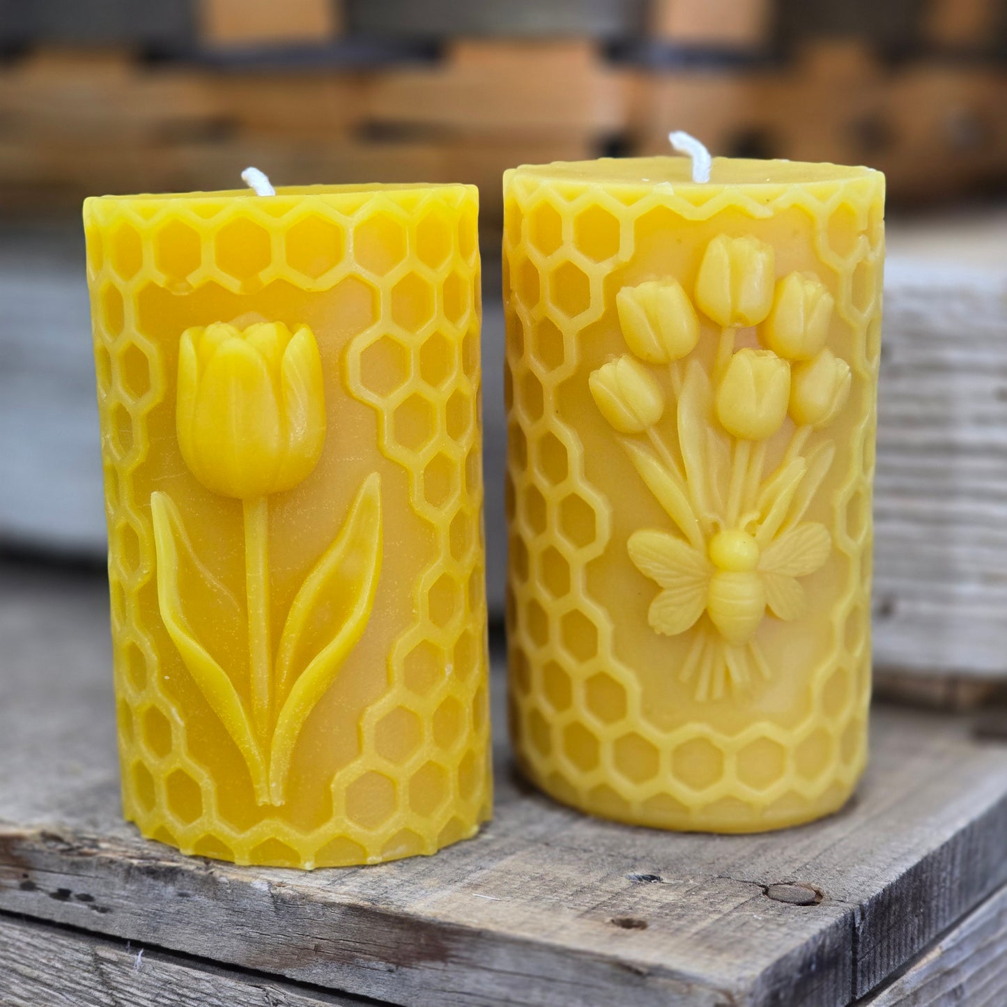 Pollinator Party Pillar | Beeswax Candle