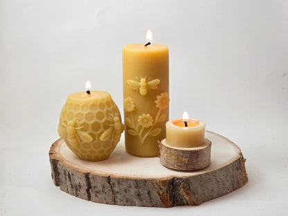 Bee-utiful Pillar | Beeswax Candle