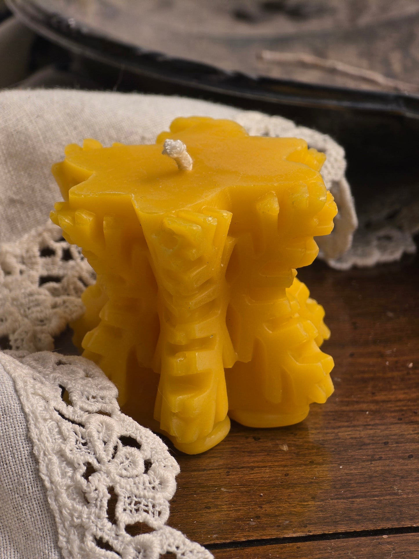 Sparkle Snowflake Votive | Beeswax Candle