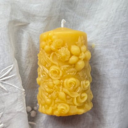 Florist's Delight Pillar | Beeswax Candle