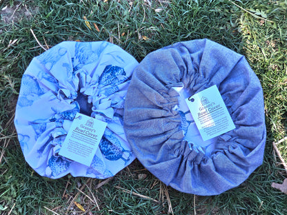 Blue Chickens Bowl Cover | Reversible 100% Cotton