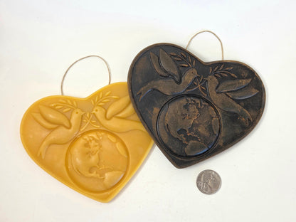 Peace on Earth Heart | Beeswax Ornament