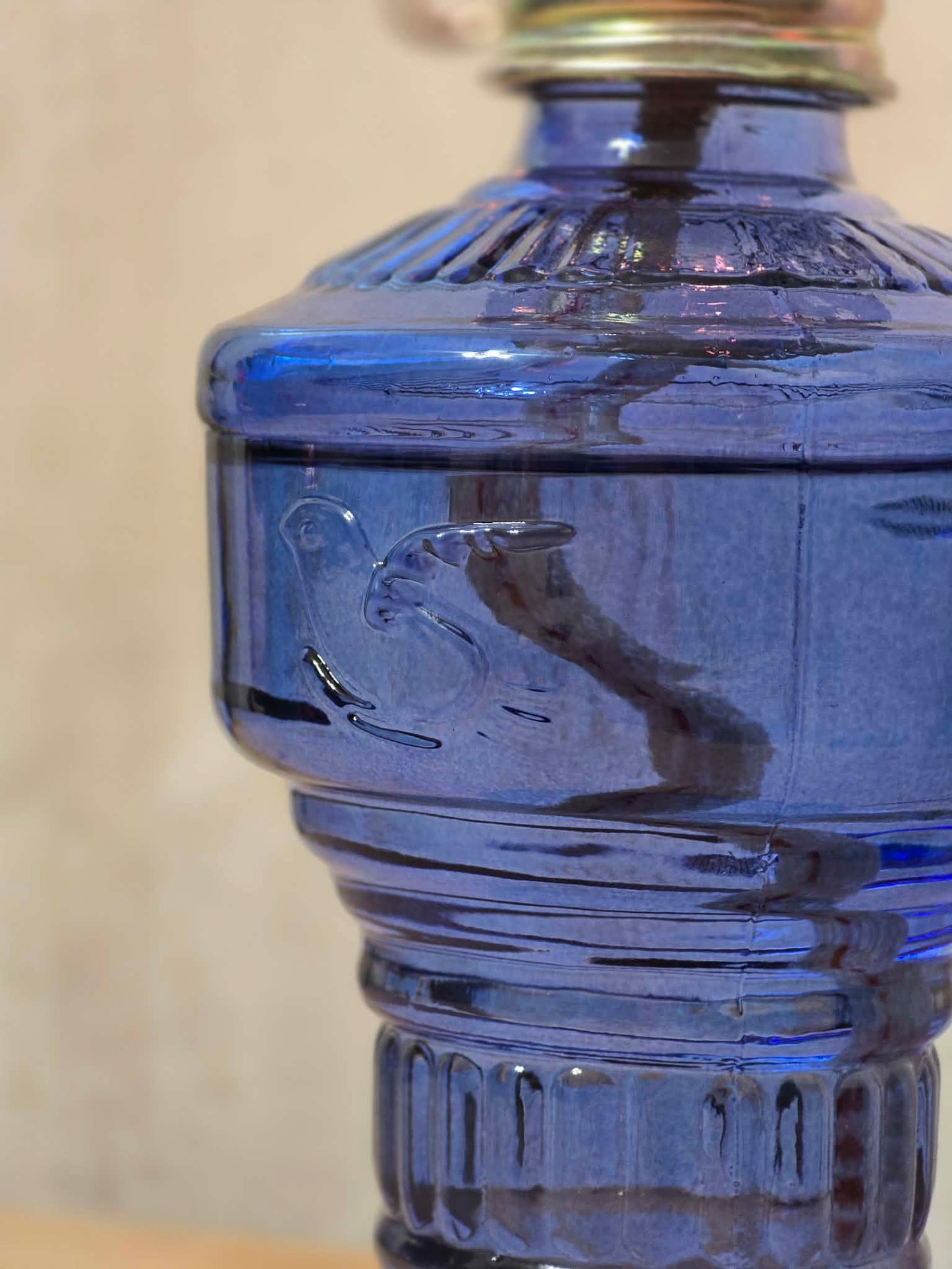 Birds of Promise Glass Kerosene Lamp