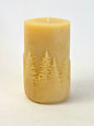 Tree Silhouette Pillar | Beeswax Candle