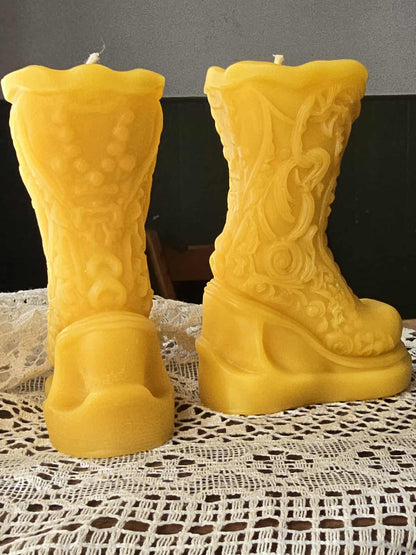 Cowgirl Boot | Beeswax Candle