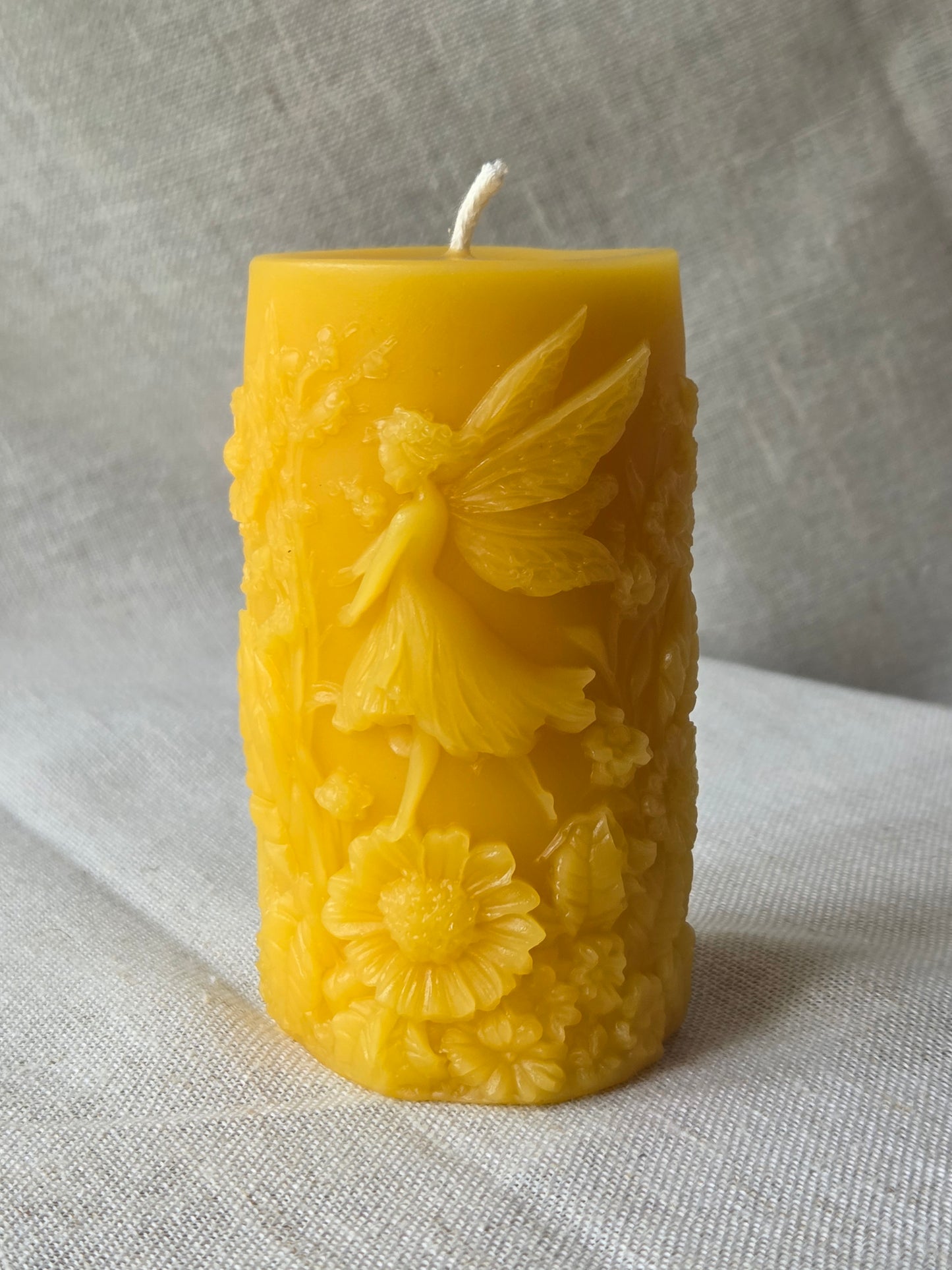 Garden Fairy Pillar | Beeswax Candle