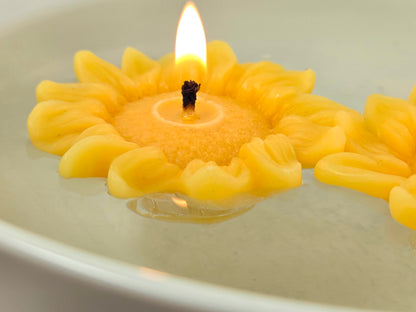 Floating Sunflower | Beeswax Candle