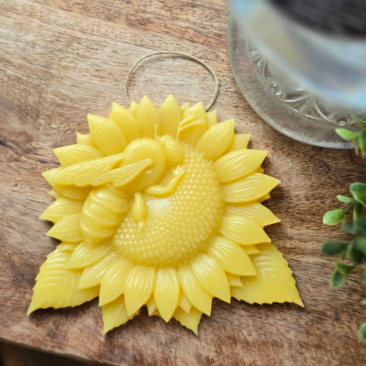 Sunflower Bee | Beeswax Ornament