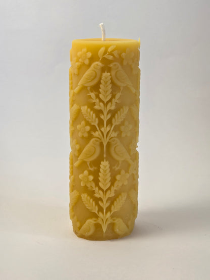 For the Beauty of the Earth Pillar | Beeswax Candle