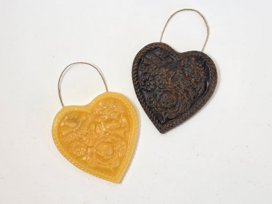 Sweet Turtledoves Heart | Beeswax Ornament