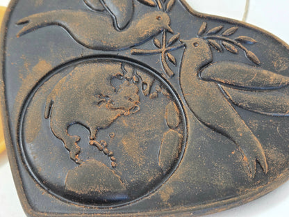 Peace on Earth Heart | Beeswax Ornament