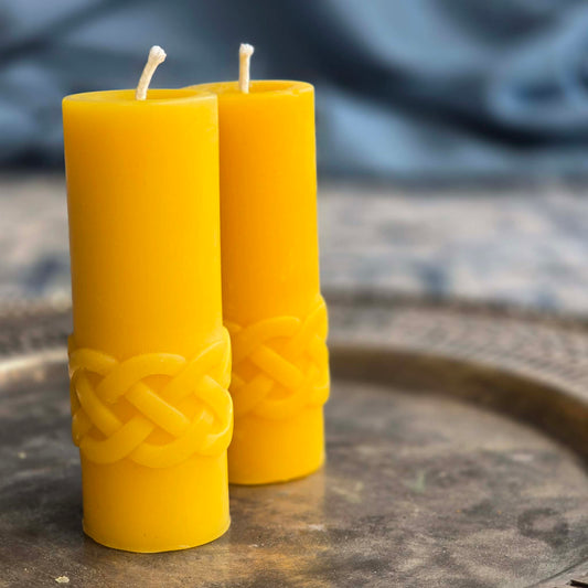 Celtic Knot Pillar | Beeswax Candle