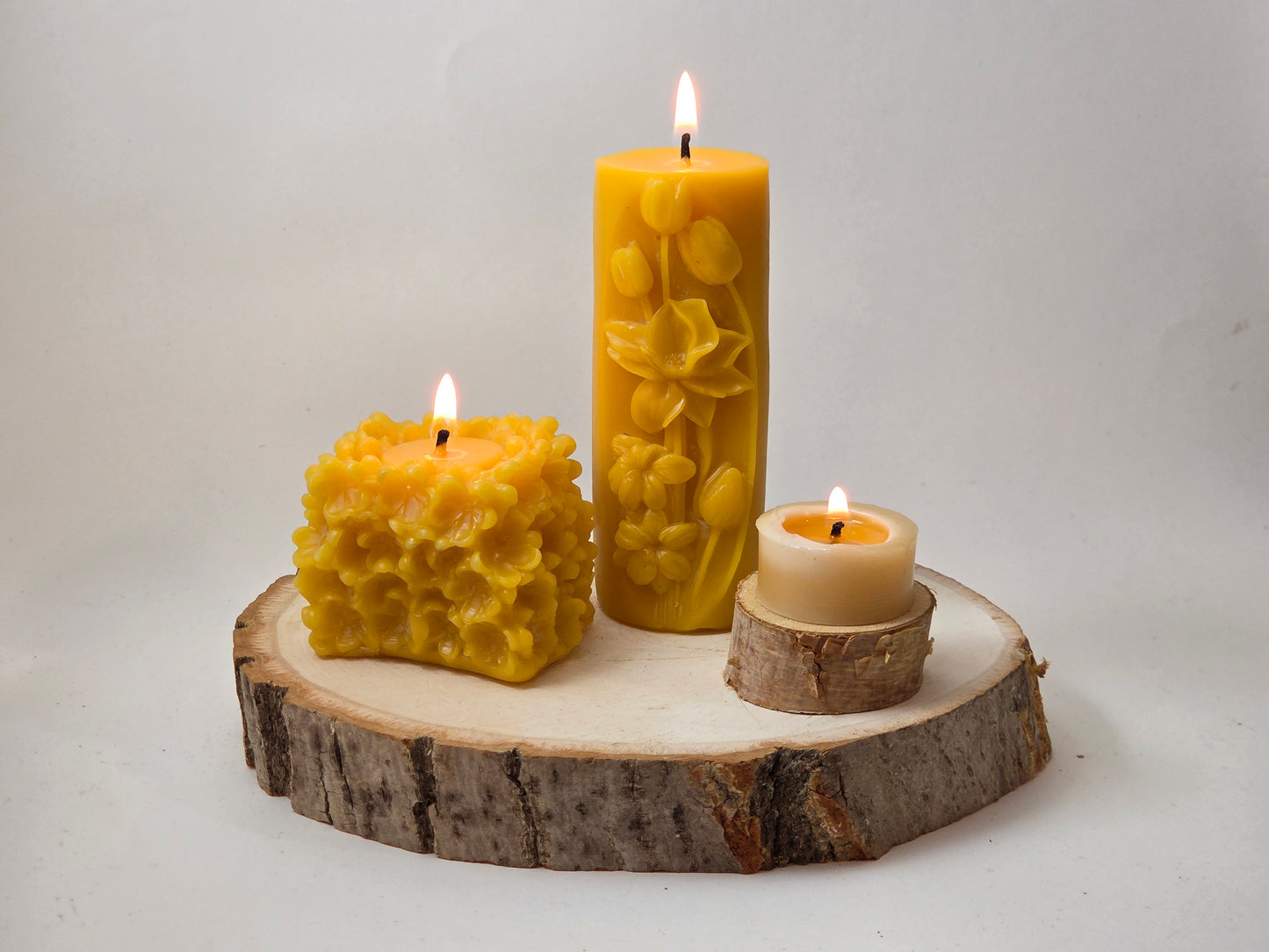 Hydrangea Cube | Beeswax Candle