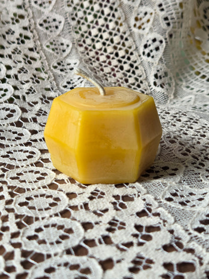 Hexagon Block Votive | Geometric Beeswax Candle