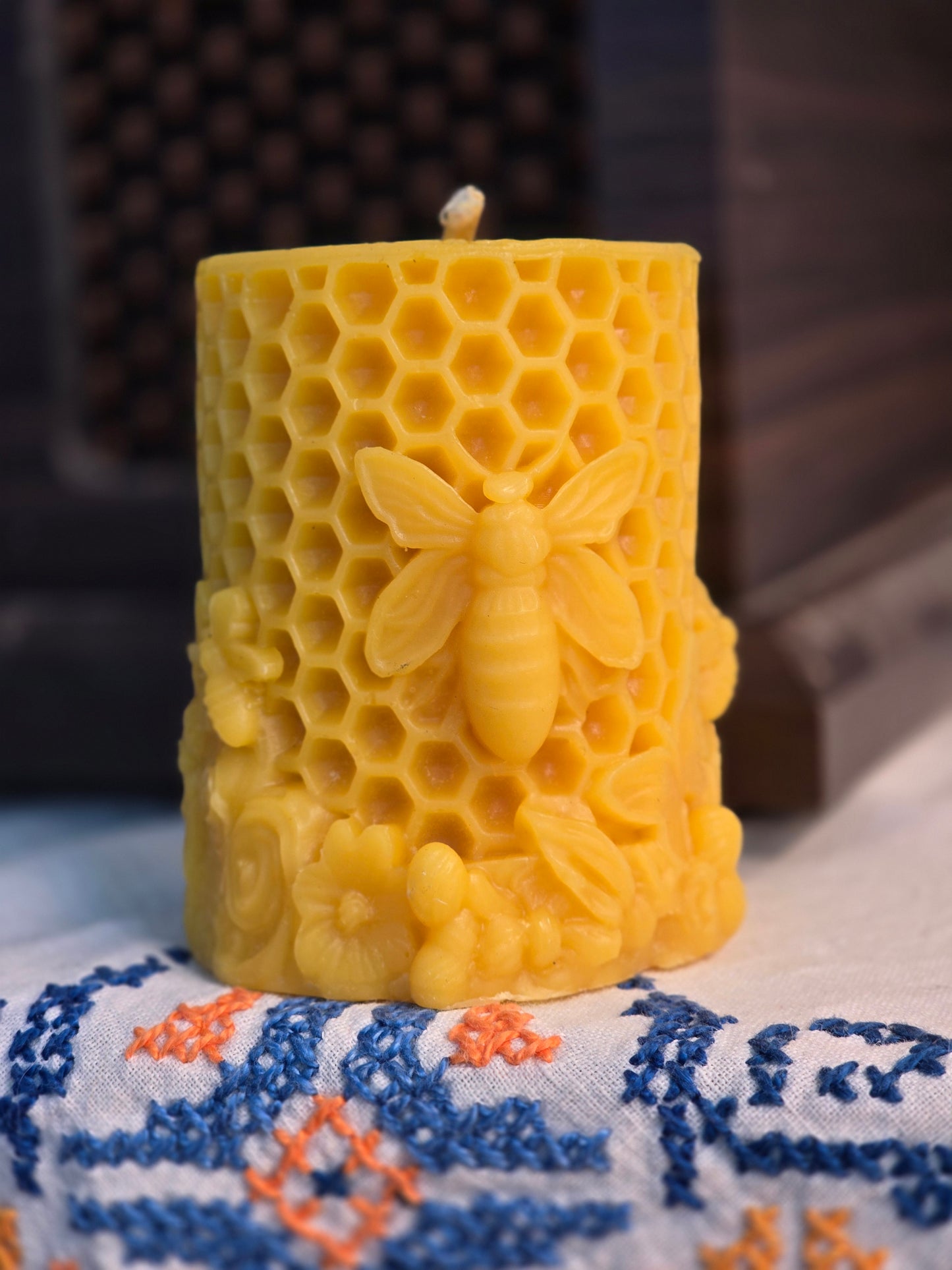 Perfect Pollinators Pillar | Beeswax Candle