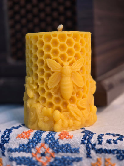 Perfect Pollinators Pillar | Beeswax Candle