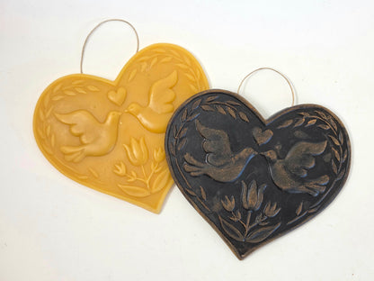 Tulip and Doves Heart | Beeswax Ornament
