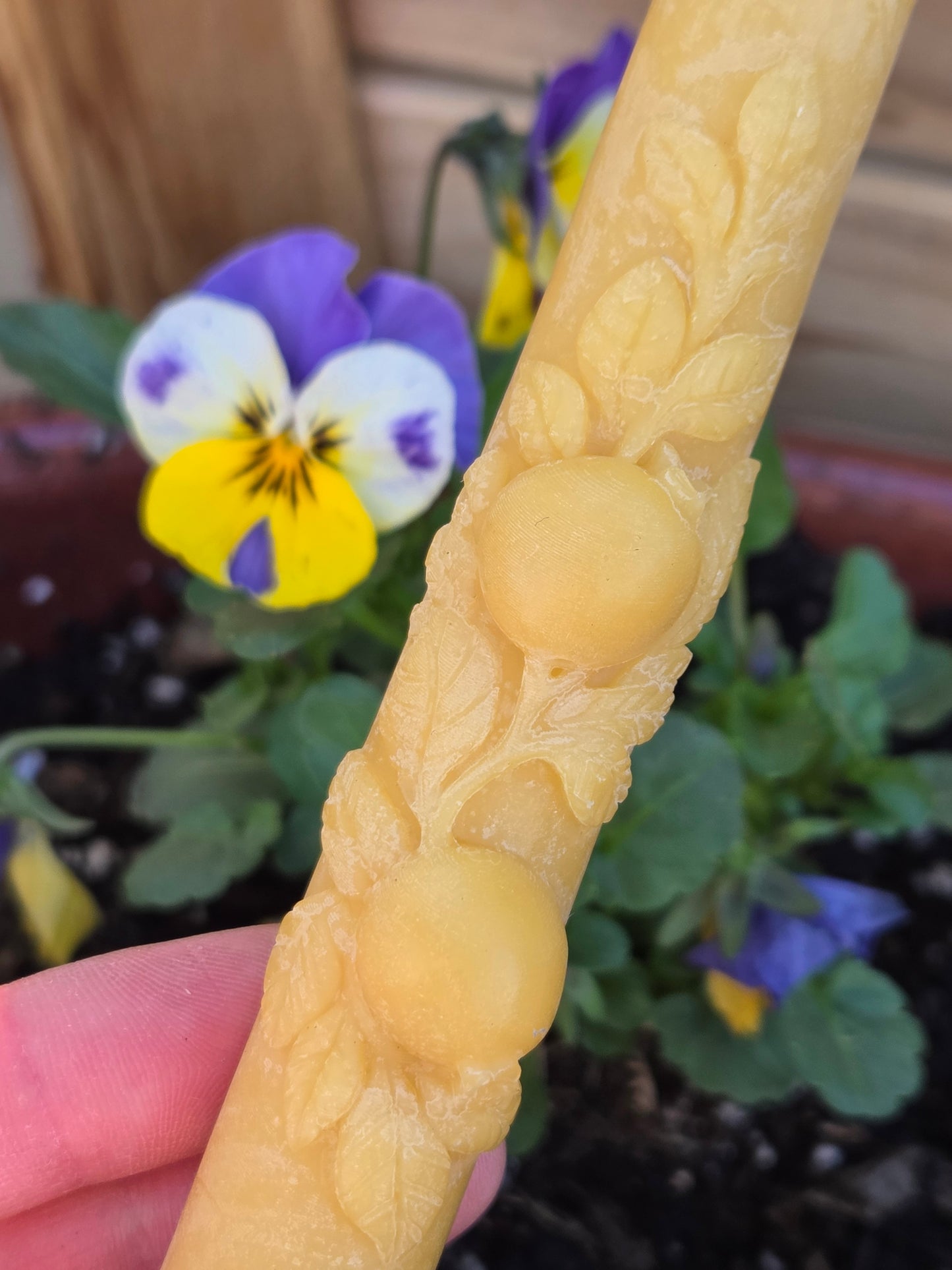 Pomegranate Mini Taper - Set of 2 | Beeswax Candles