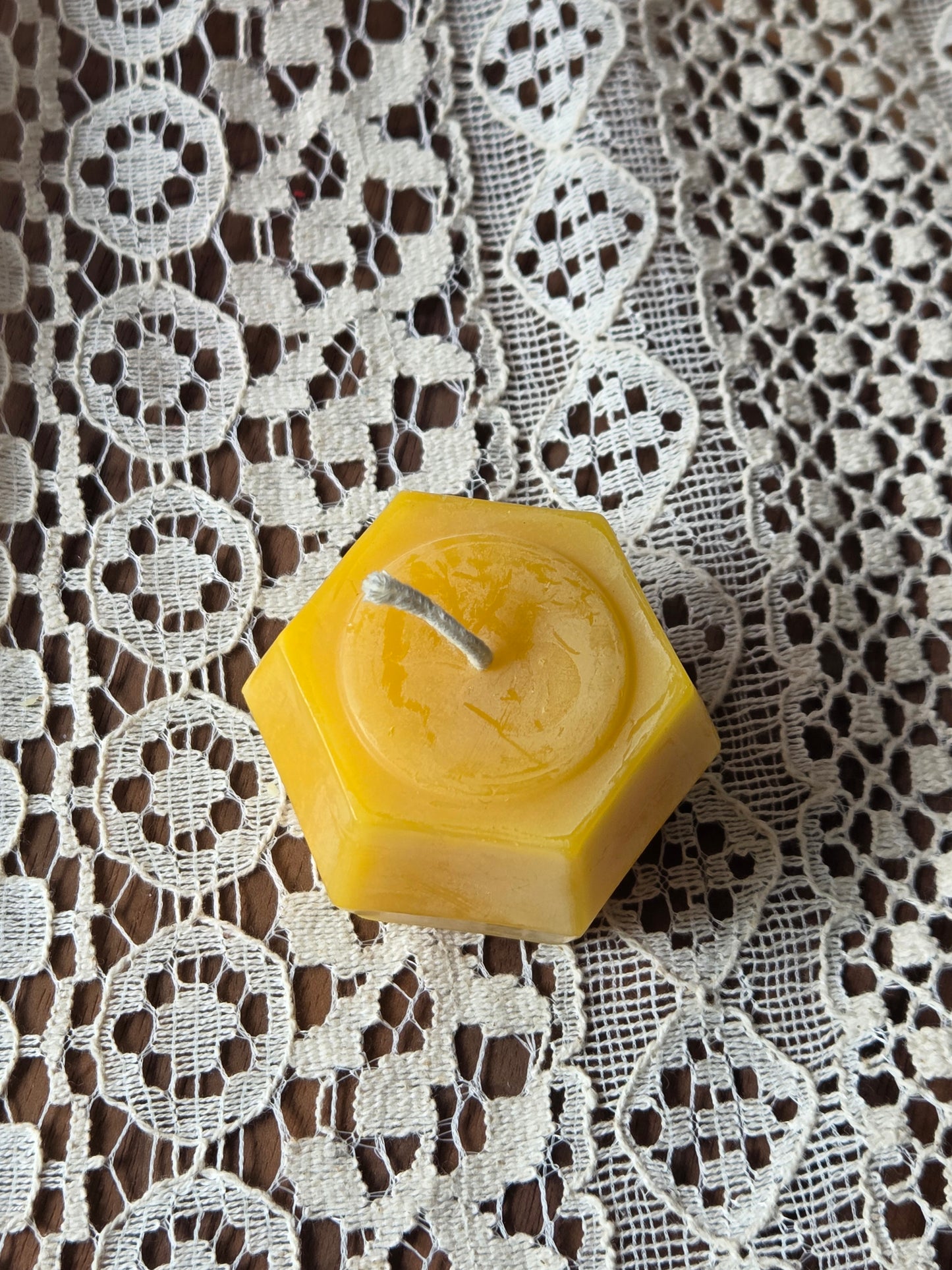 Hexagon Block Votive | Geometric Beeswax Candle