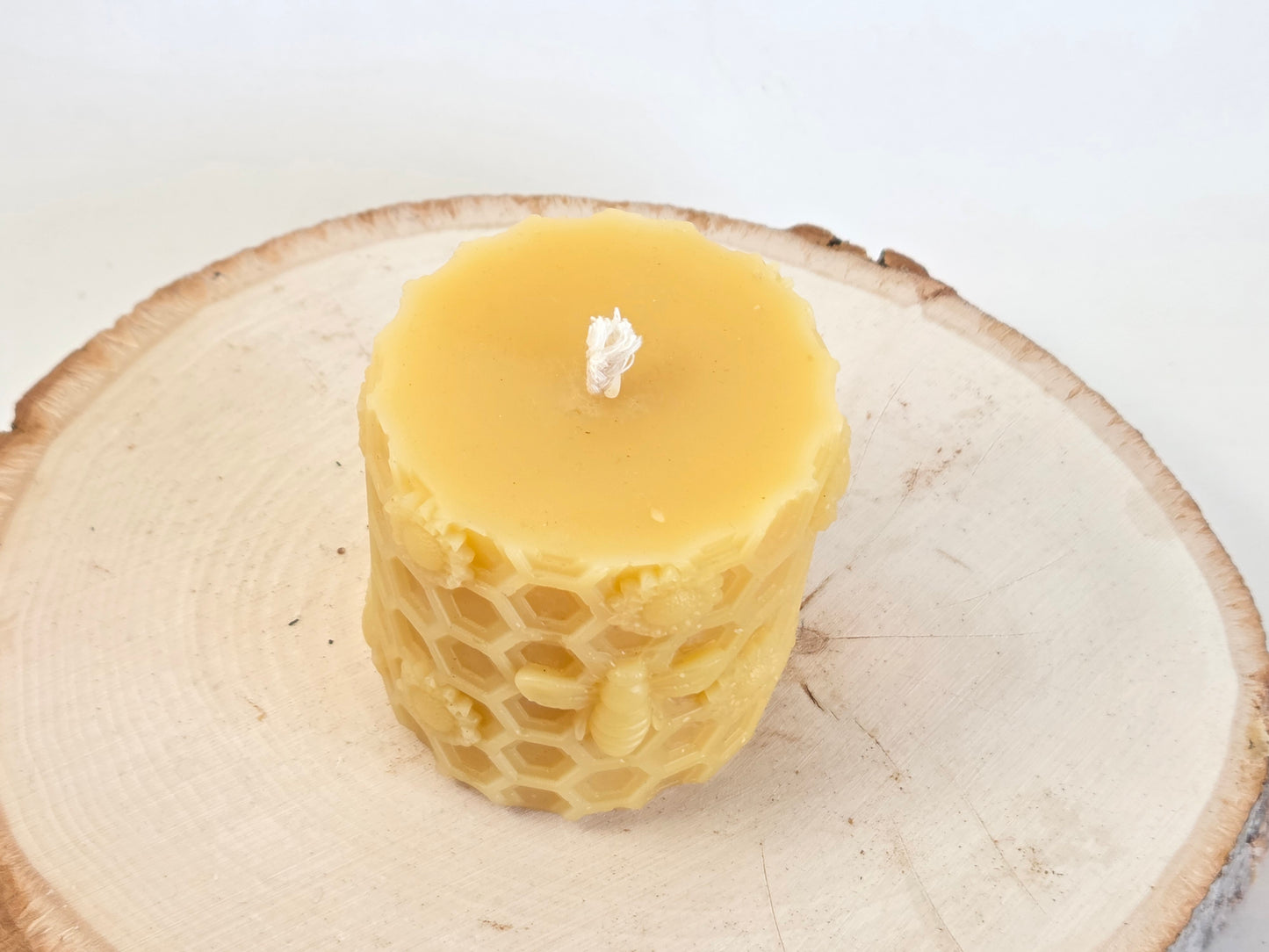 All The Buzz Pillars - Set of 2 | Floral Beeswax Candles