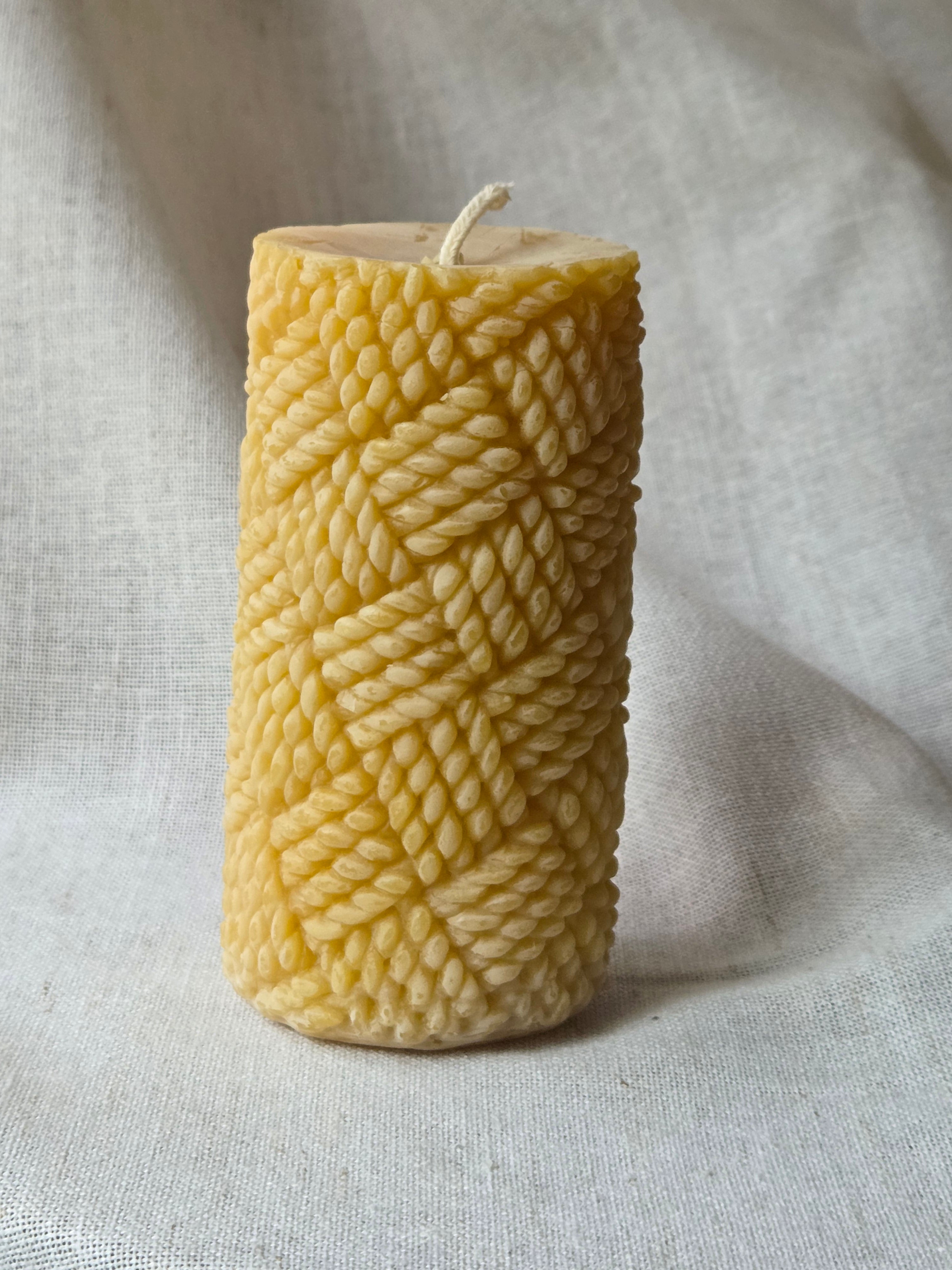 Nautical Rope Pillar | Beeswax Candle – Farm and Hive