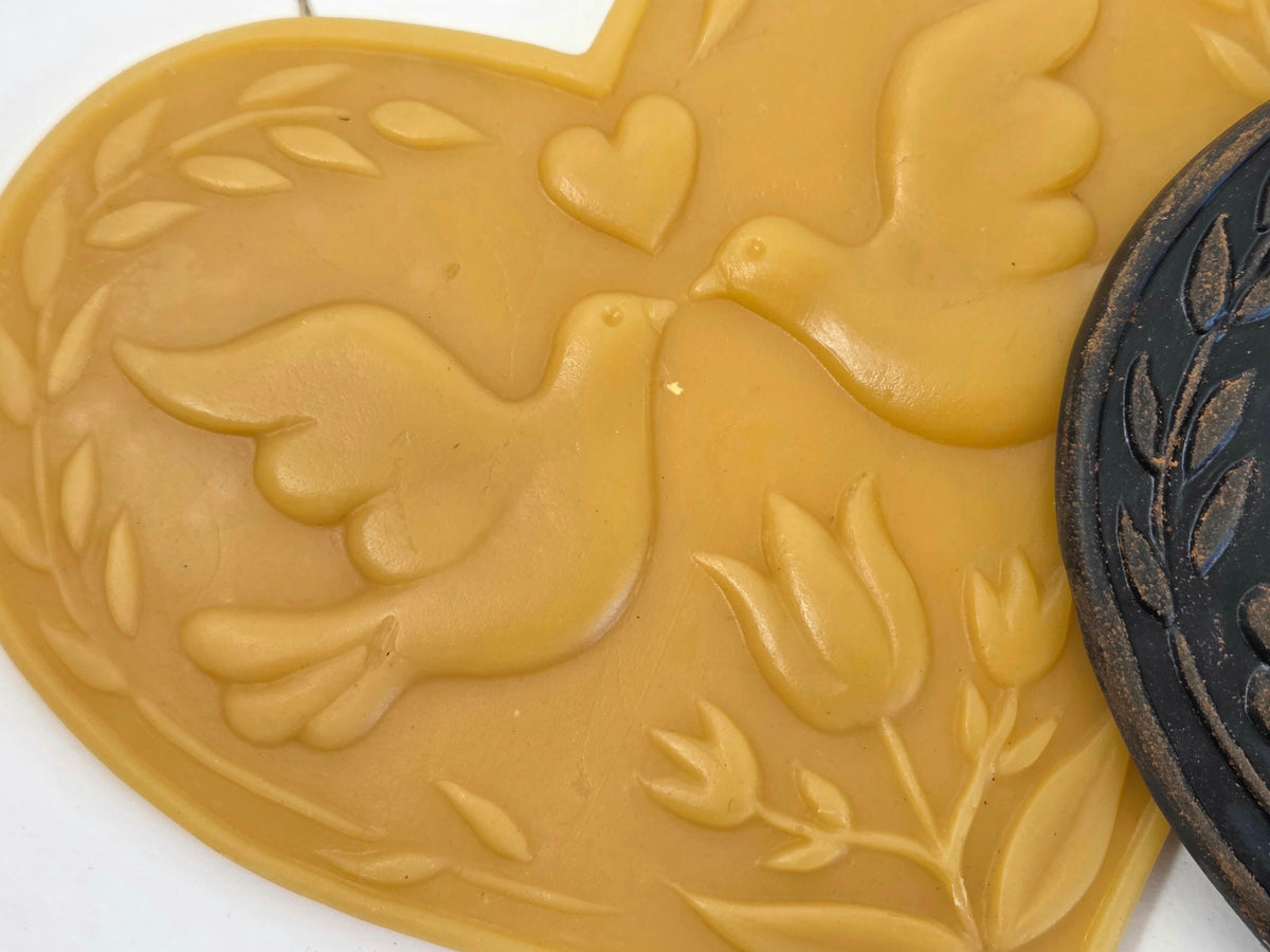 Tulip and Doves Heart | Beeswax Ornament