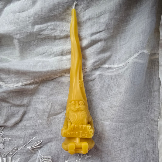 Merry Gnome Taper | Beeswax Candle