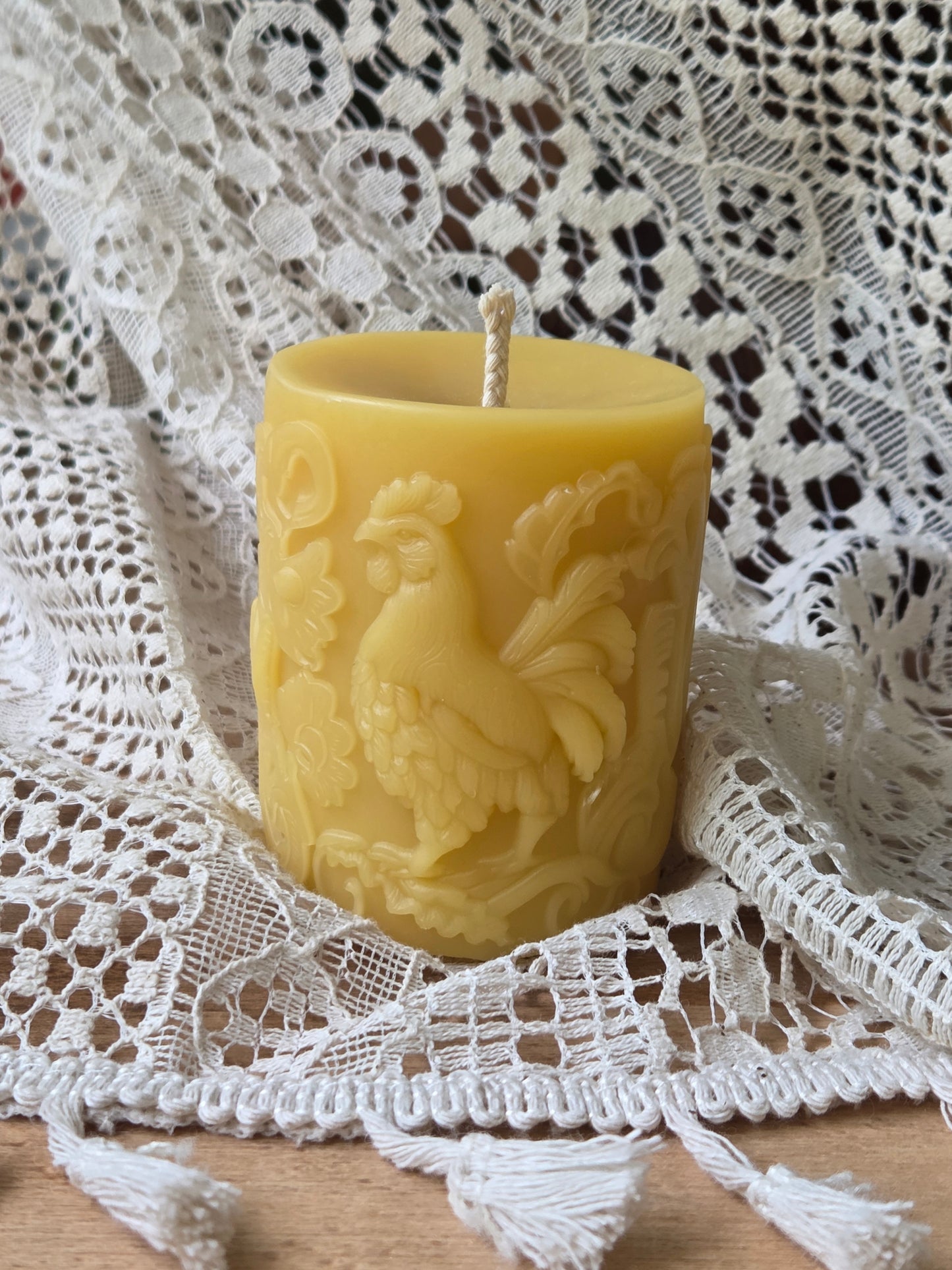 Rooster Pillar | Beeswax Candle