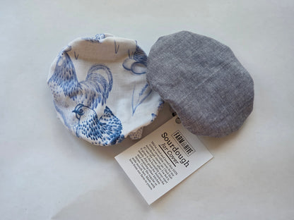 Blue Chickens Jar Covers | Reversible 100% Cotton