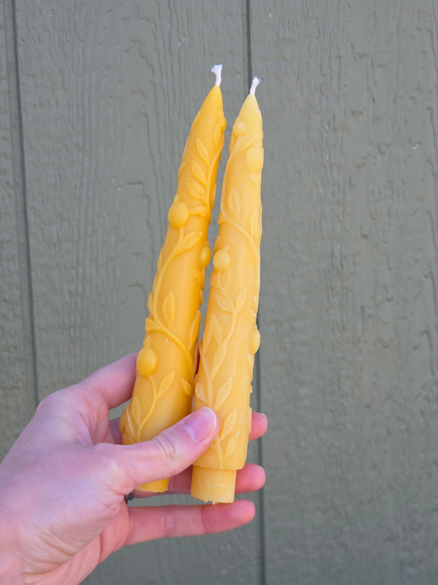 In His Garden Tapers - Set of 2 | Beeswax Candles