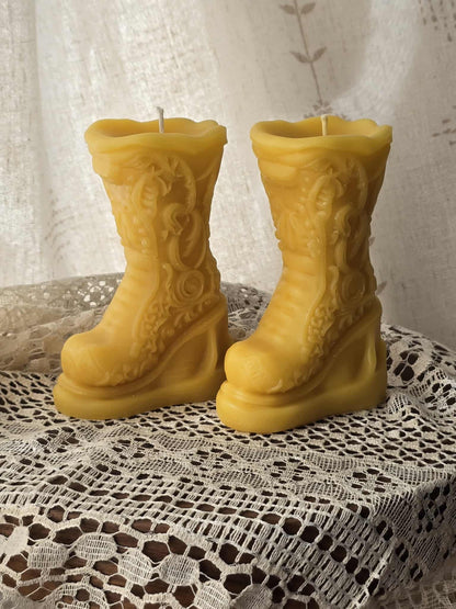 Cowgirl Boot | Beeswax Candle