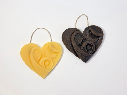 Abstract Holy Family Heart | Beeswax Ornament