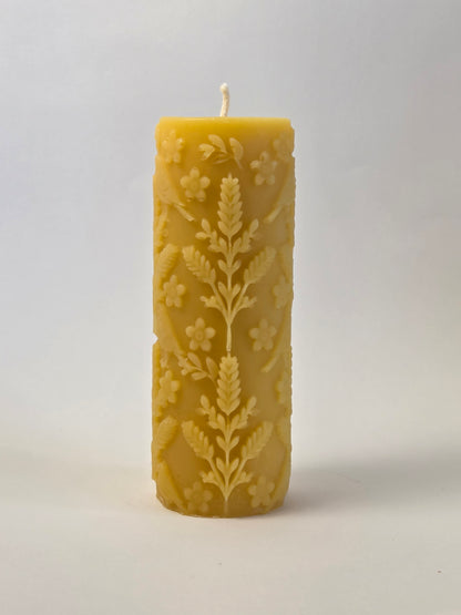 For the Beauty of the Earth Pillar | Beeswax Candle