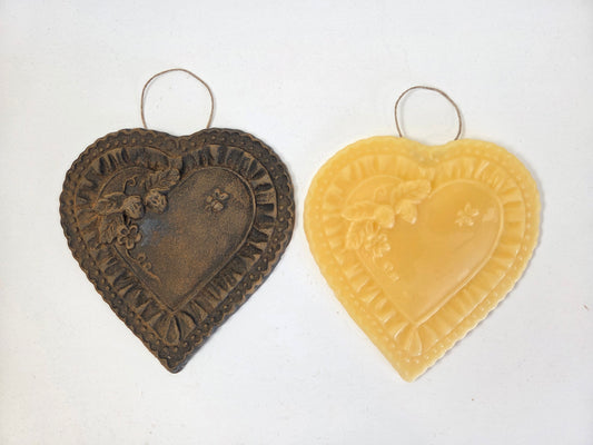 Strawberry Bee Heart | Beeswax Ornament