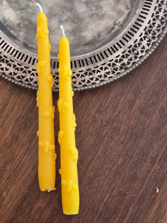 Bee Dance Taper - Set of 2 | Beeswax Candles