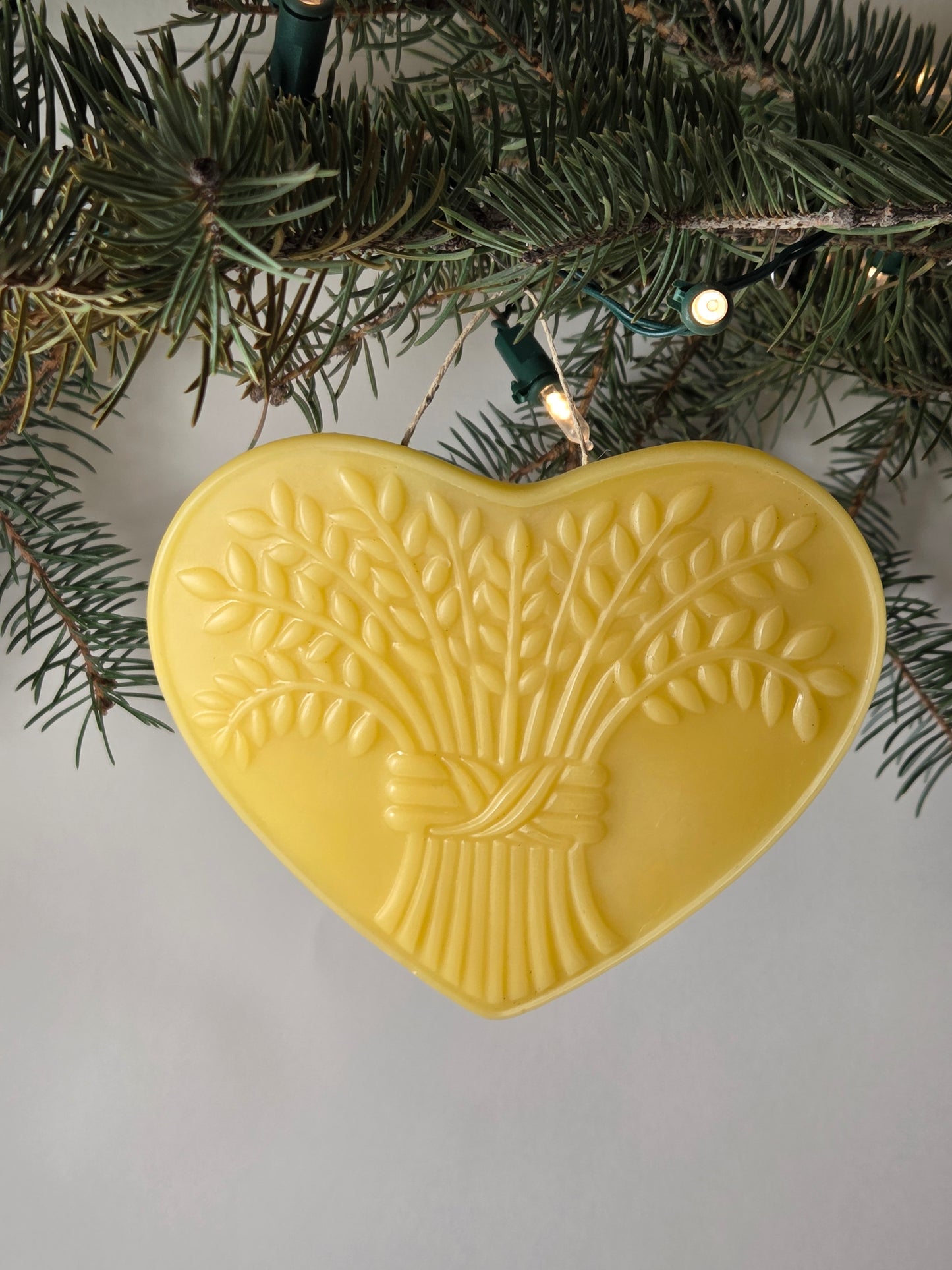 Winter Wheat Heart | Beeswax Ornament