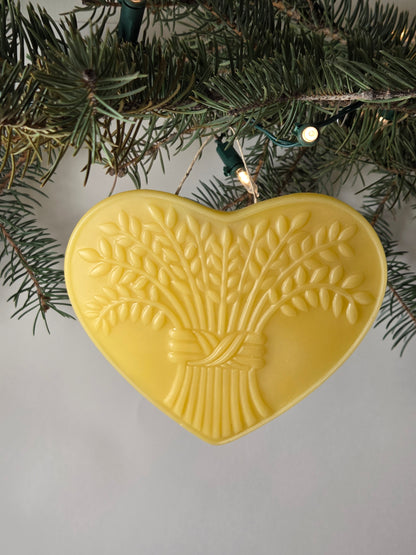 Winter Wheat Heart | Beeswax Ornament