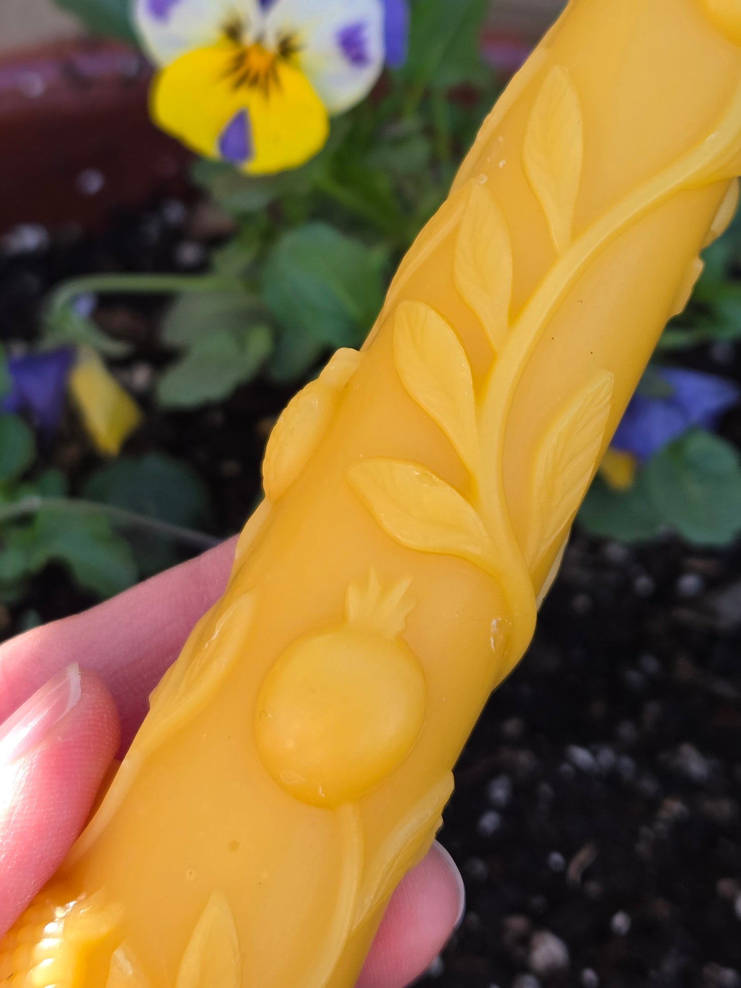 In His Garden Tapers - Set of 2 | Beeswax Candles