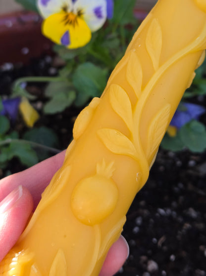 In His Garden Tapers - Set of 2 | Beeswax Candles