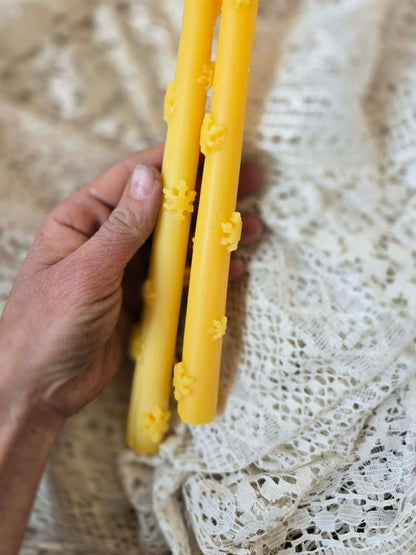 Snowflake Taper - Set of 2 | Beeswax Candles